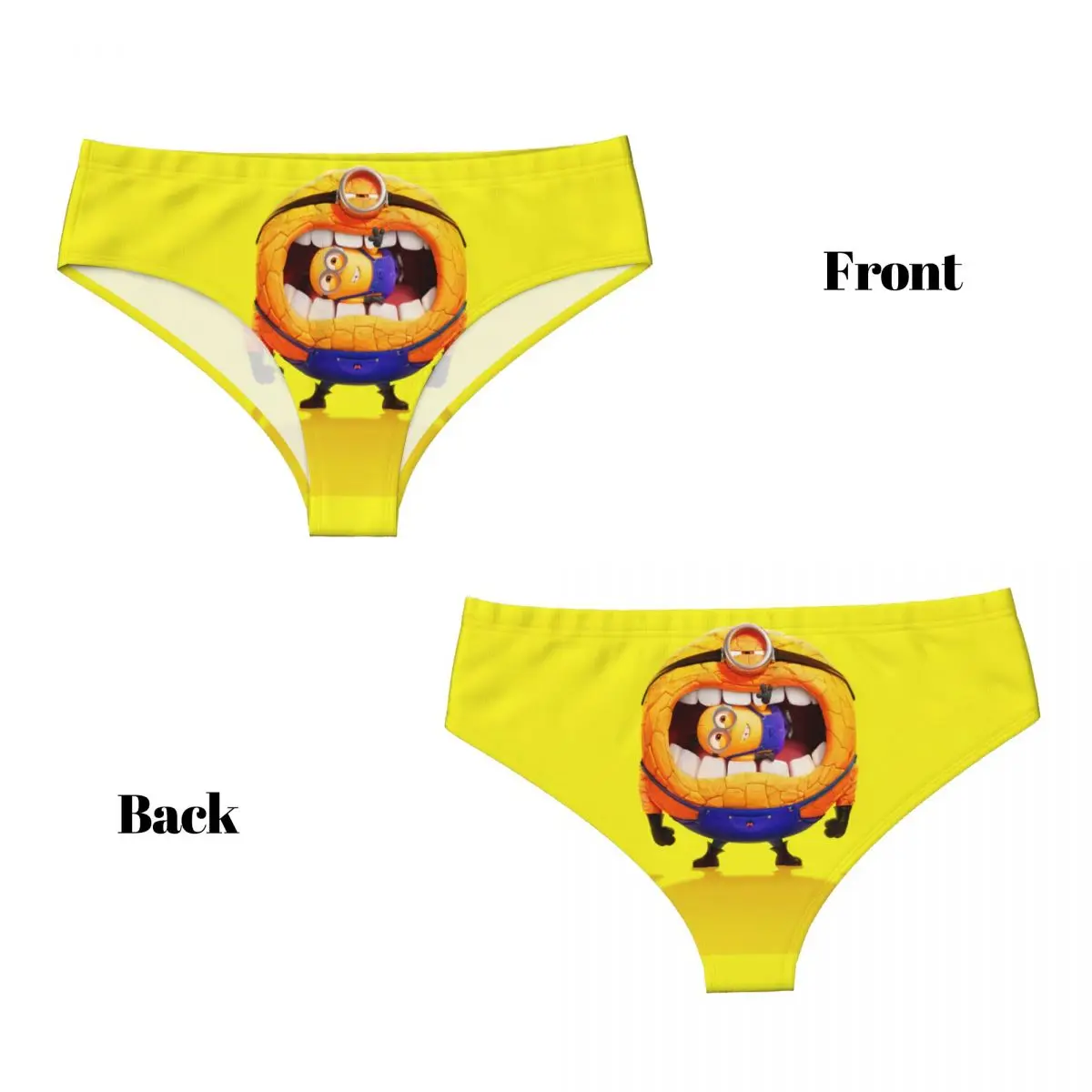 Custom Minions Animes Brief Panties for Women Breathable Stretch Underwear