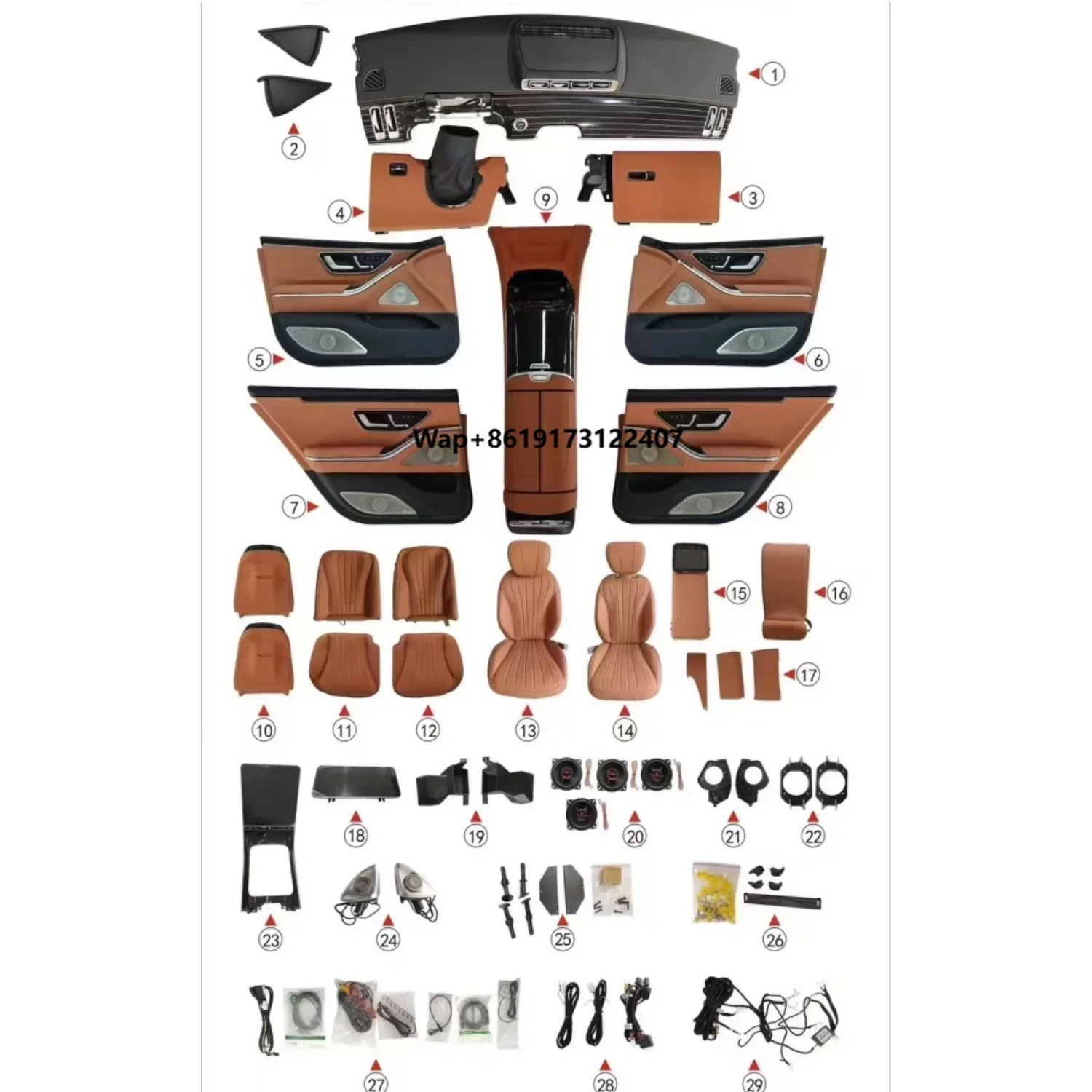 High Quality Car Interior Replacement Kit Suitable for W221 Upgrade W223 S65 Car Interior Kit