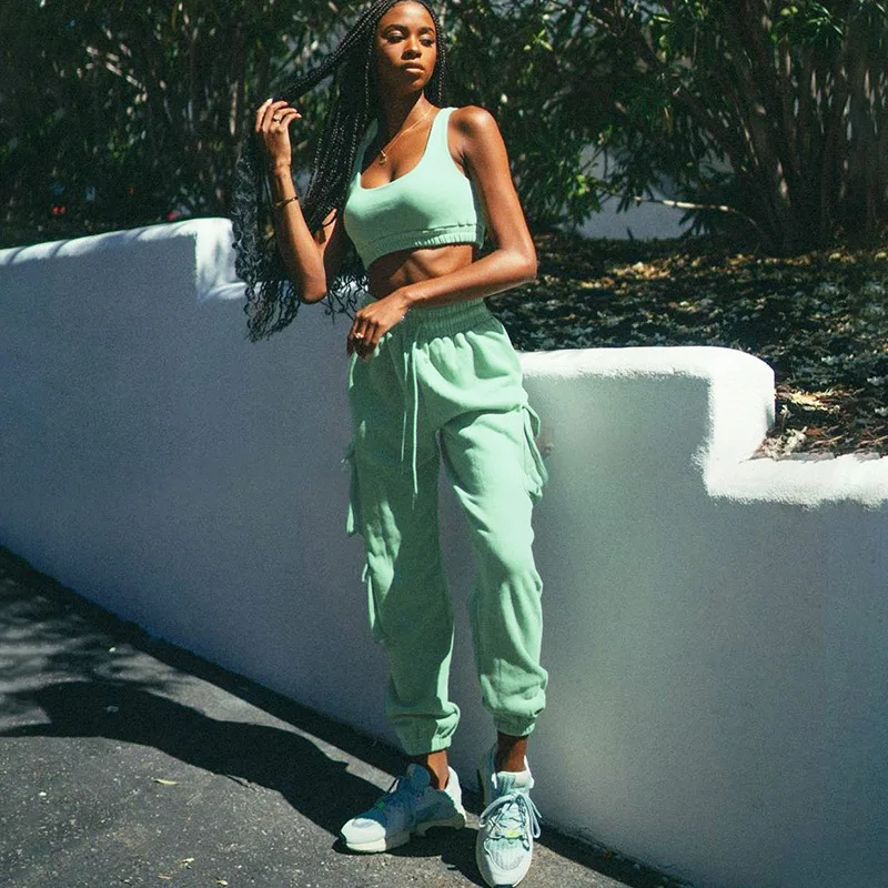 

Цветной жилет с высокой талией, женский повседневный модный комплект, осень 202, брюки с высоким носком, удобный дышащий женский наряд