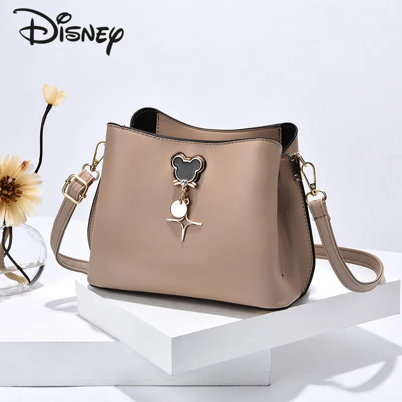 Disney-meninas Mickey Crossbody Bag, bolsa de ombro feminina, versátil, monocromática, popular, de alta qualidade, novo, moda