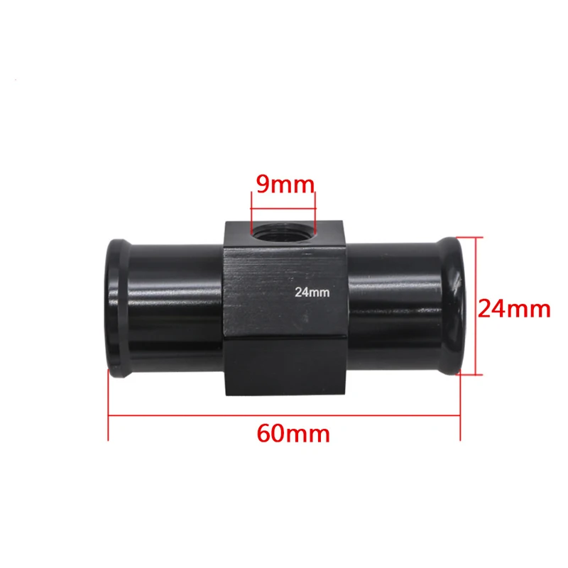 Medidor de temperatura da água preta, temperatura do radiador, sensor de tubo comum, 18mm, 20mm, 22mm, 24mm, adaptador de mangueira