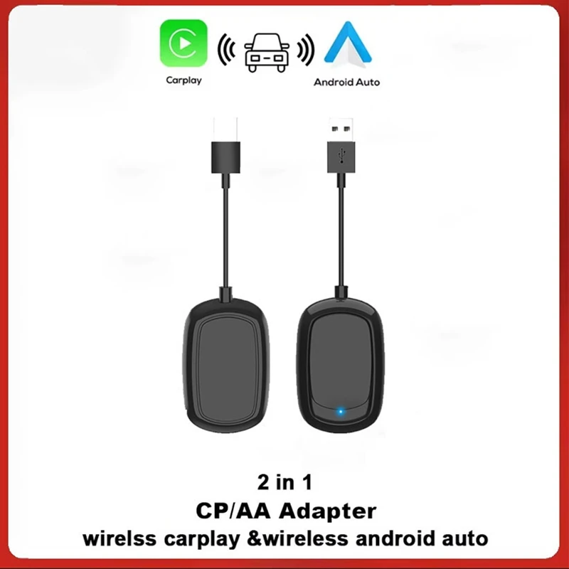Беспроводной адаптер Carplay Android Auto для Apple Carplay AI Box Plug & Play Wi-Fi USB Type C Подключение Автомобильные аксессуары