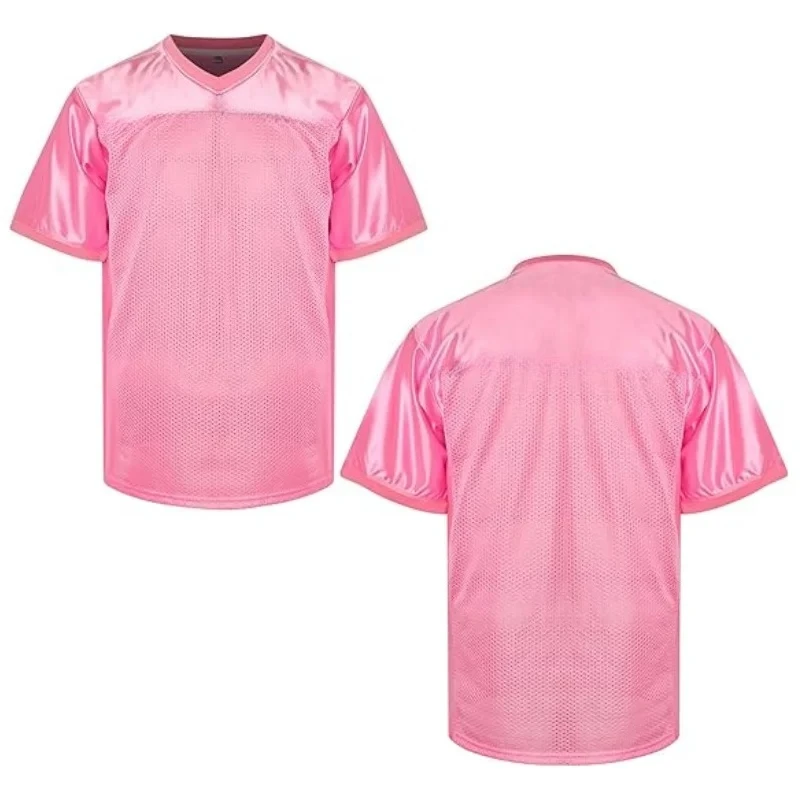 New 2026 Blank Football Jersey Mens Outdoor Sports Clothing Training Tops Breathable Quick Drying American Soccer Shirt Pink