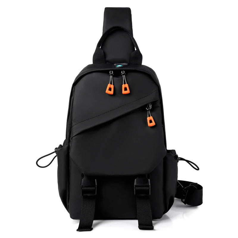 Nylon Fabric Chest Bag Men\'s Backpack Single Shoulder Chest Bag Crossbody Chest Bag Waterproof Commuter Backpack