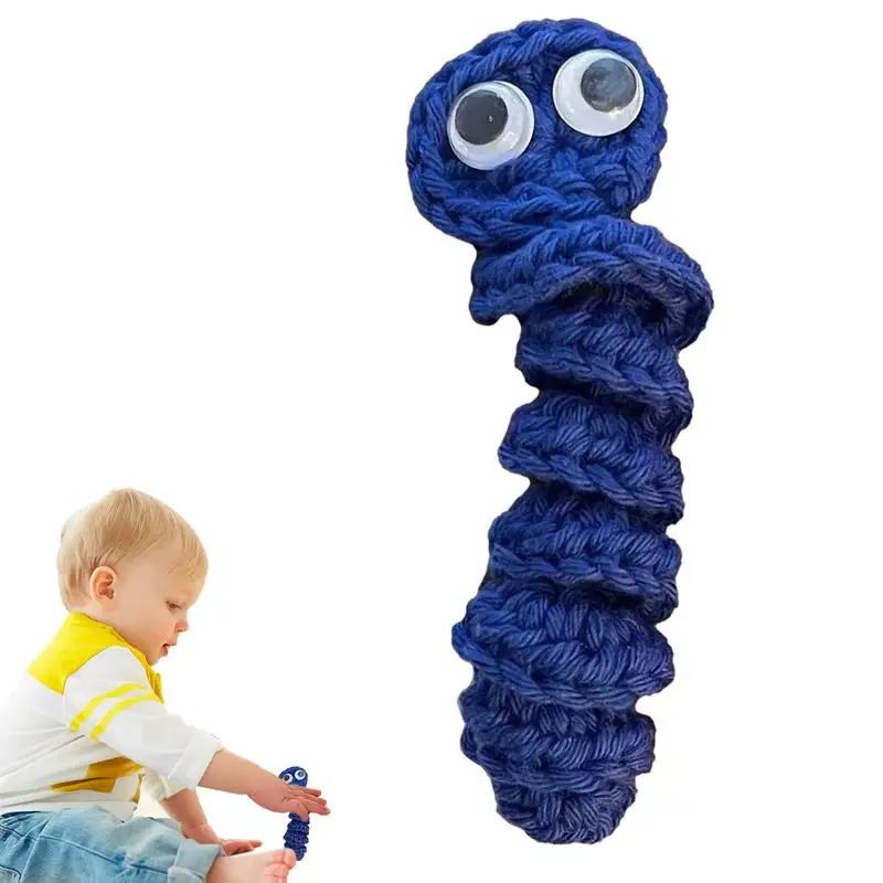 Creative Knitted Plush Toy Knitting Toys For Kids Large Intestine Design Relaxing Fun Decoration Cute Table Decor Children Toy