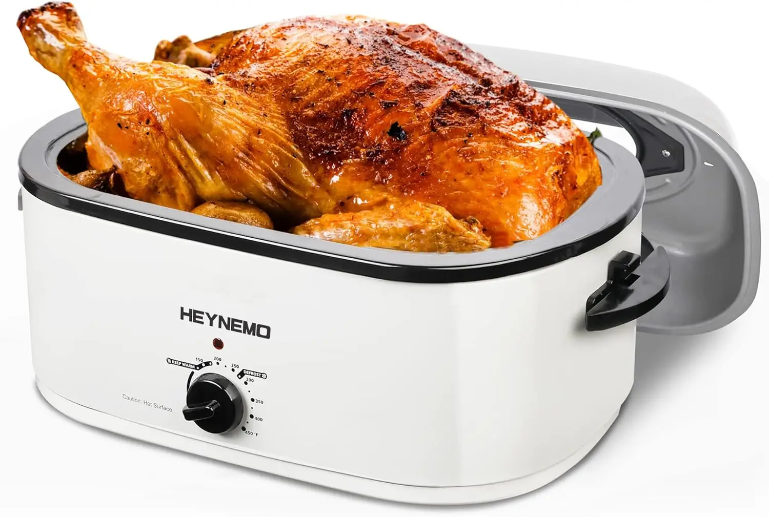 

26Qt Turkey Roaster Oven Buffet with Self-Basting Lid, 1450W Stainless Steel Electric Roaster Oven with Cool-Touch Handles