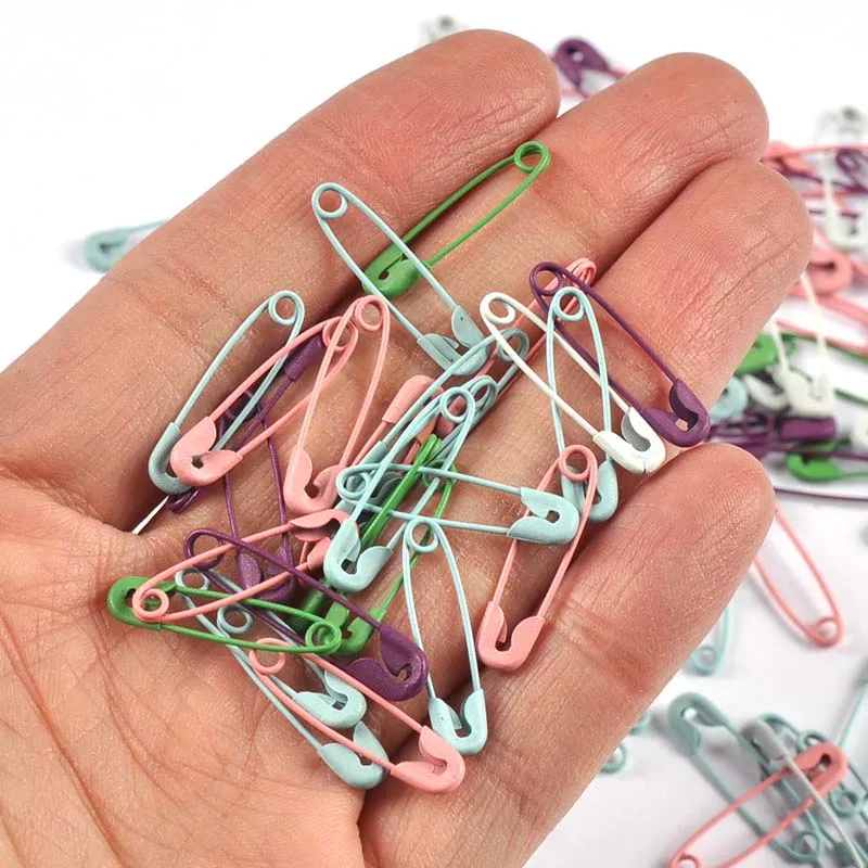 100pcs 23x6mm Colorful Safety Pins For DIY Jewelry Settings Base Pins Making Brooches Findings Clothes Sewing Decor Tools C3484