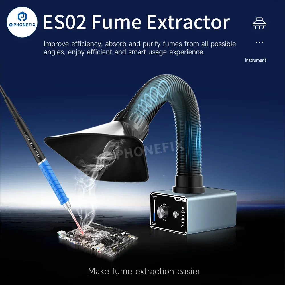 Es02: La Solución Definitiva para la Soldadura de PCB con Absorción Inteligente de Humo