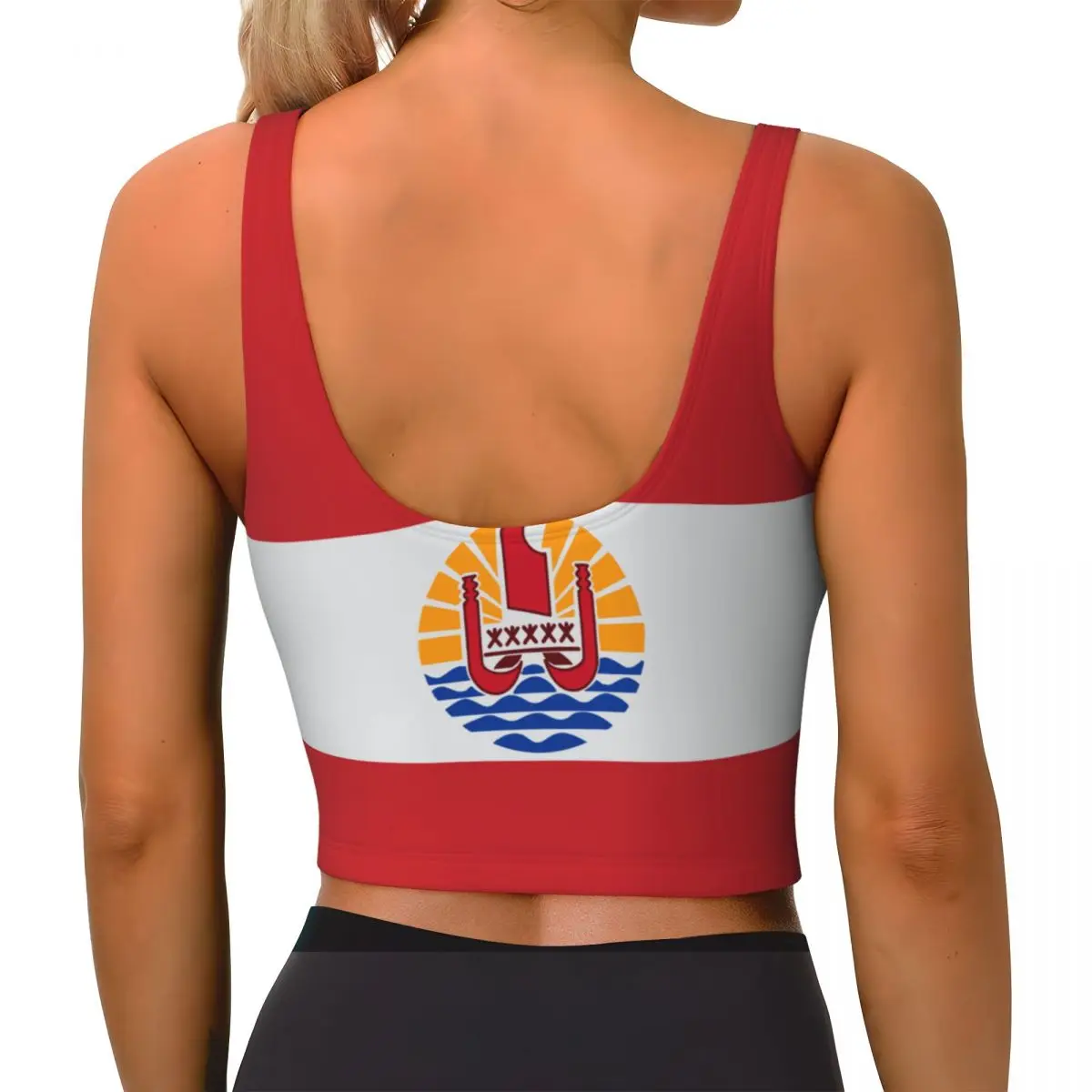 Sports Bra Women Running Yoga Clothes Vest French Polynesia Flag Gathering Fitness Vest