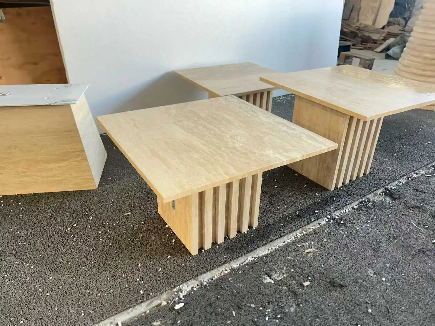 Hot Sale Modern Travertine Marble Coffee Table for Living Room Handcrafted Furniture for Home Use
