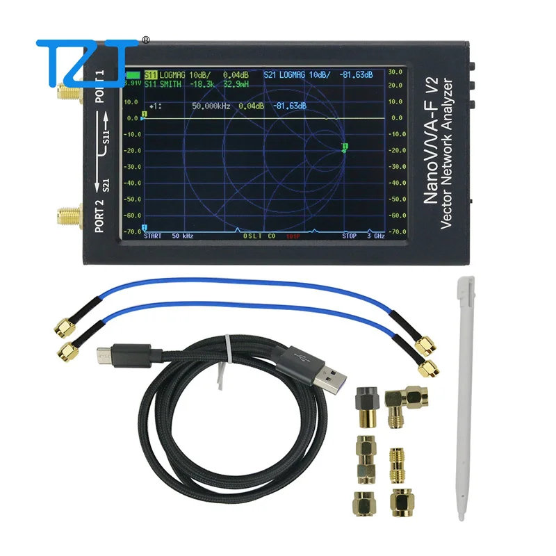 Imagem -06 - Tzt-deepvna 101 Vector Network Analyzer Nanovna hf Vhf Uhf Ondas Curtas Swr Medidor Plástico V3.2 Cinza