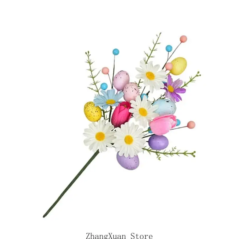 Ostereier, künstliche Blumensträuße, dekoratives Blumenarrangement aus Kunststoff für den Tisch, Kaminsims, Urlaub – Detail 8