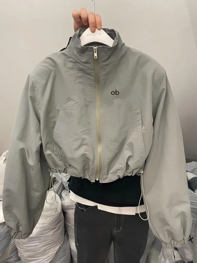 New style stand-up collar drawstring 2026 short sleeve long jacket sport coat sun protection clothing fitness wear