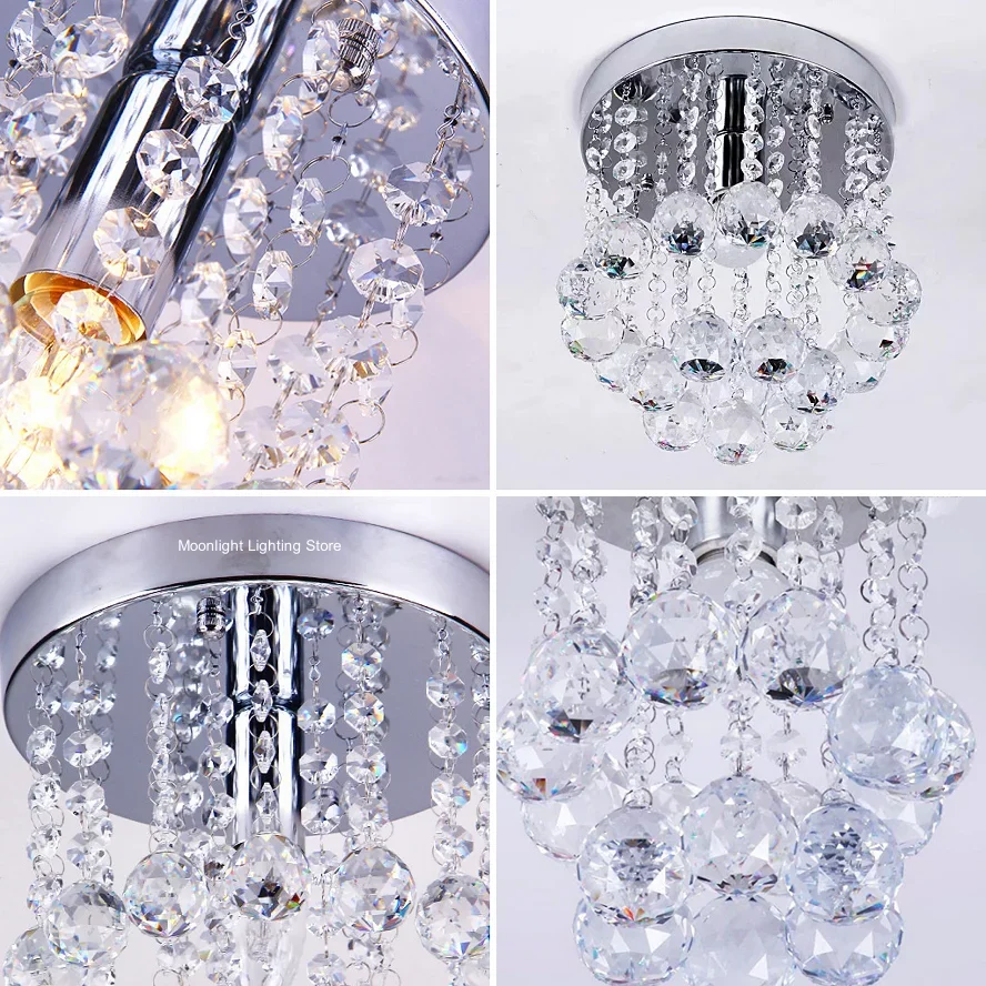 E14 Bulb Lighting Ceiling Lamp Crystal Living Room Passage Foyer Home Charming De Lustre Fixtures Restaurant Luminarias Luxury