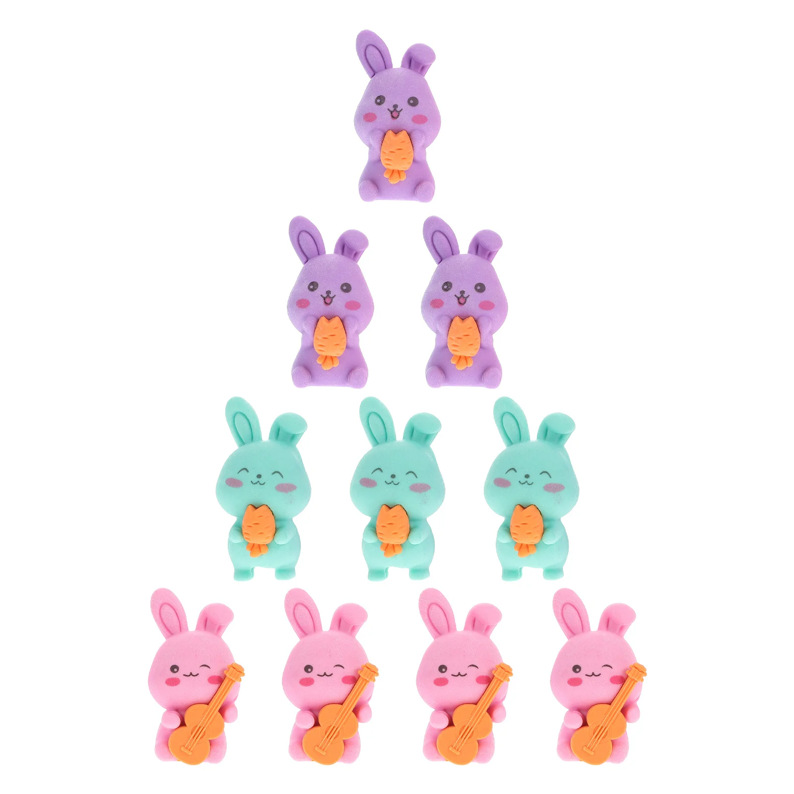Gommes lapin créatives et mignonnes en forme de lapin, 10 pièces, pour étudiants, prix de classe, cadeaux de fête, fournitures scolaires Kawaii pour enfants