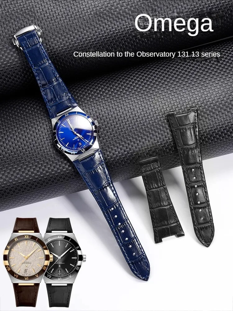 

Applicable Constellation Series 131.13 Ultimate Observatory Replacement Leather Watch Strap with Blue Notch