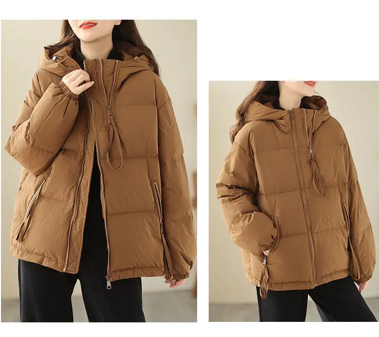 Down Cotton Jackets Women's Short Coat 2023 New Korean Loose Oversized Thick Jacket Fashion Hooded Popular Cotton Jacket Winter