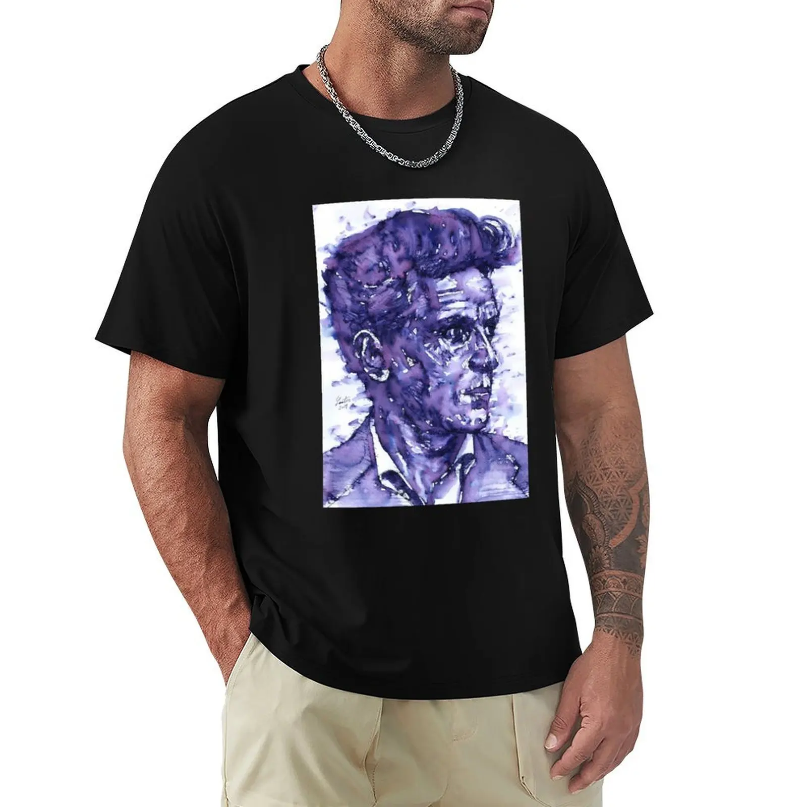 LUDWIG WITTGENSTEIN - watercolor portrait.8 T-Shirt t shirts for man pack white T-Shirt