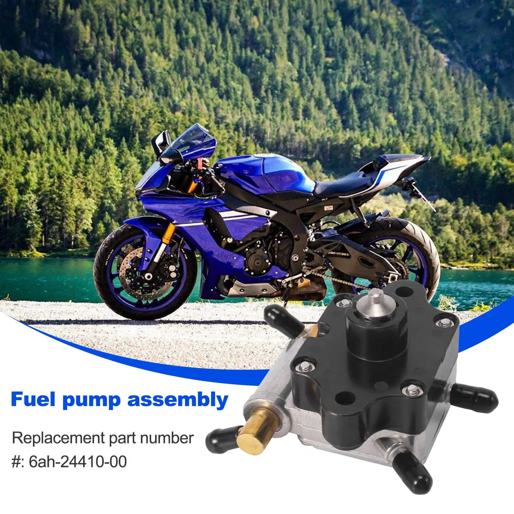 A67F-Boat Engine 6AH-24410-00 Fuel Pump Assy for Yamaha Outboard 4-Stroke 15HP 20HP Outboard Motor