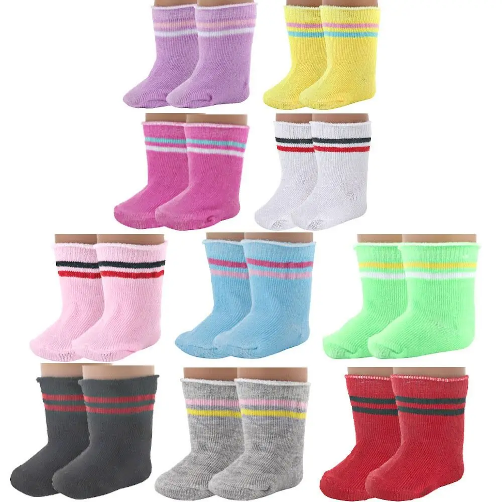 Multicolor Doll Socks Accessories Fit 18 Inch/43cm Miniature Clothes Change Dressing Game Playing House Doll Sports Stocking