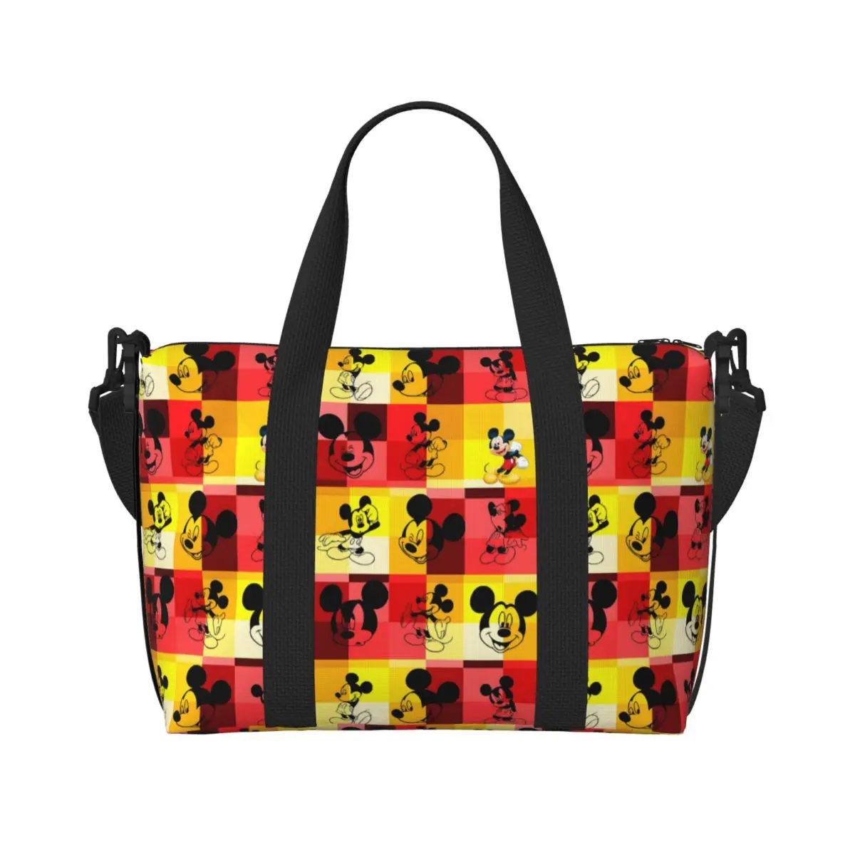 

Custom Large Mickey Mouse Tote Bag for Women Classic Cartoon Movie Pattern Shopping Shoulder Gym Beach Travel Bag