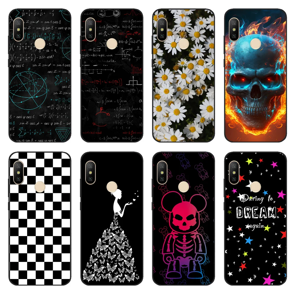 silicone case for Xiaomi MI A2 LITE Case Full Protection Soft tpu Back Cover Phone Case For Xiomi MI A2 LITE bumper Coque Cat