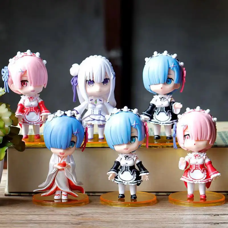 

6Pcs Re Life In A Different World From Zero Action Figure New 10cm Rem Model Statues Ornaments Anime Cute Dolls Toys Gifts