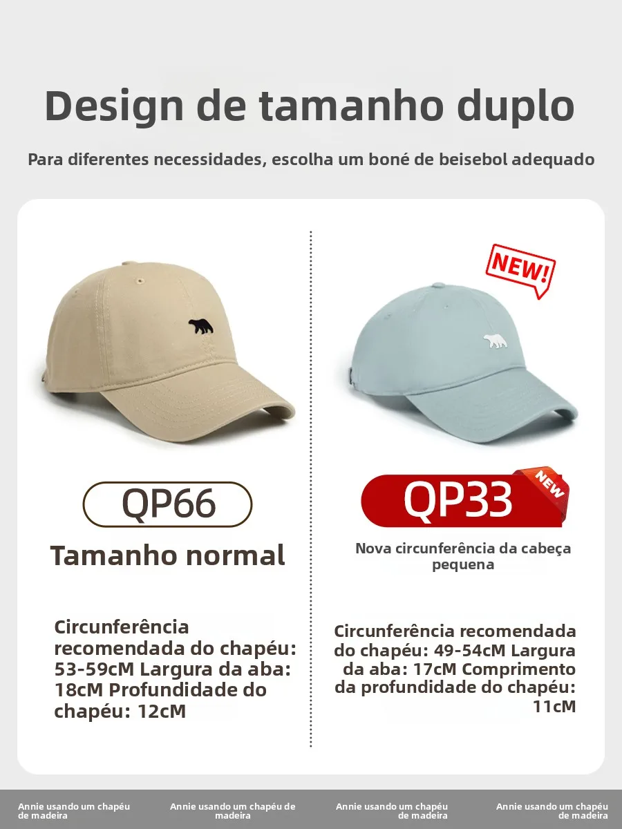 bone-casual-com-design-de-urso-polar-chapeu-de-topo-plano-tamanho-pequ-f-52cm-uso-casual-para-viagens-e-dia-a-di