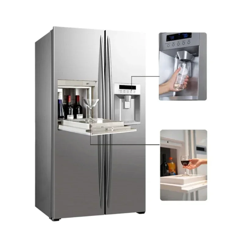 Custom logo cooling and freezing side by side frost-free automatic refrigerator with ice maker