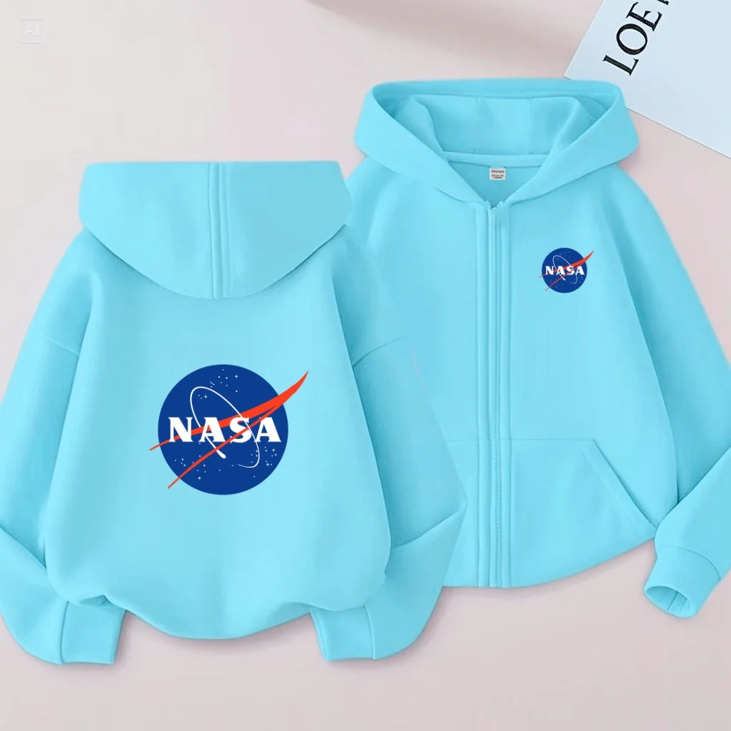 

2025Children's Sports Brand Street Hoodie 3-12Yrs Boys Girls Fashion Outdoor Zipper Cardigan Spring and Autumn Print Leisure Top