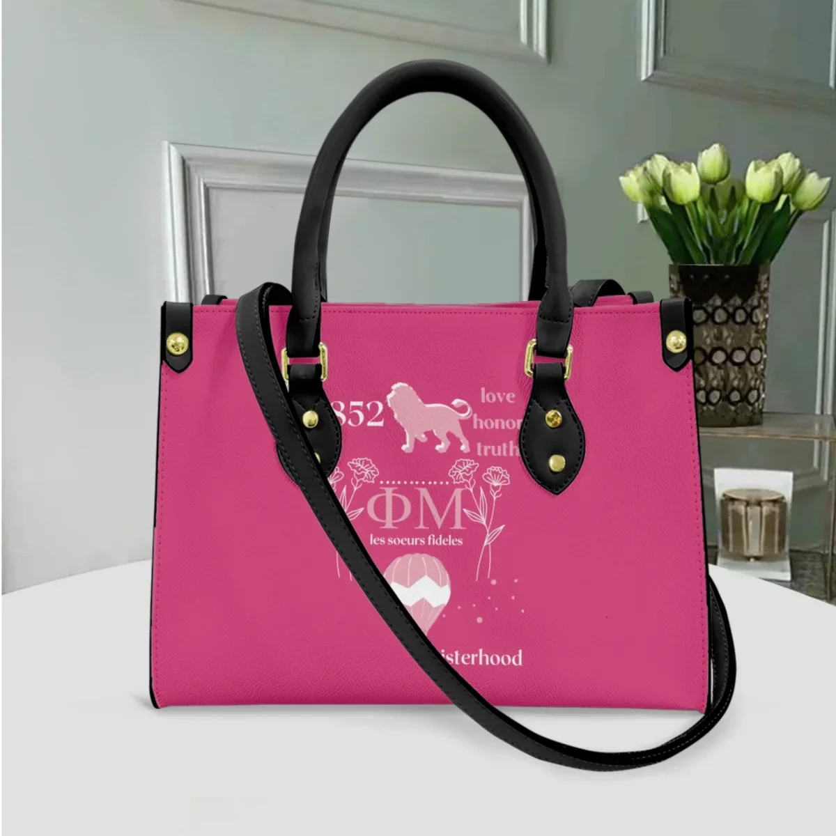 Phi Mu Designer di lusso tracolla lunga borsa a tracolla donna manico superiore portatile festa pendolare Tote Bag borse da viaggio regalo