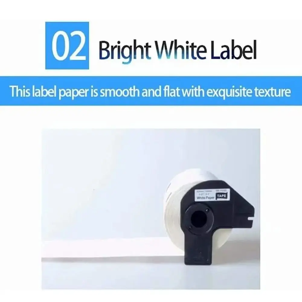 62Mm * 30.48M Kertas Termal Dicetak dengan Jelas Gulungan Label Termal Tahan Minyak Ketahanan Gosok untuk Label DK22205 Stiker Kode Batang