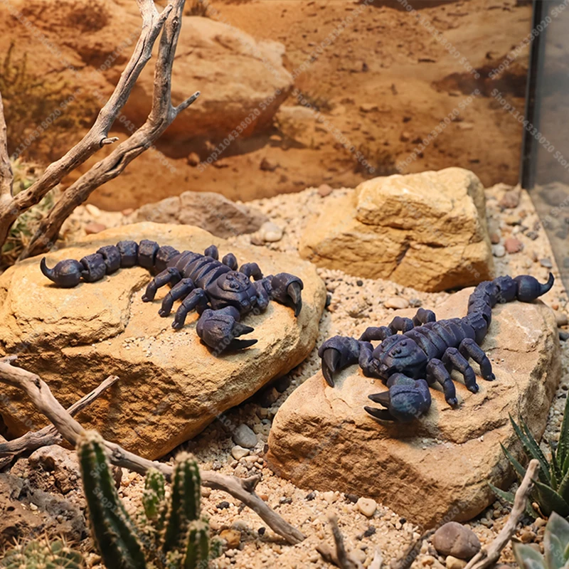 Realistic Scorpion Figurine - 3D Printed Articulated Terrarium Decor, Movable Joints Model & Fridge Magnet Option