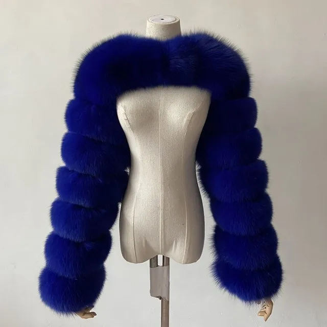 Fur Crop Shawl Top Coat Women Short Leather Jacket  Fur round Neck Long Sleeve Intellectual Style Spring Fashion Women's Coat