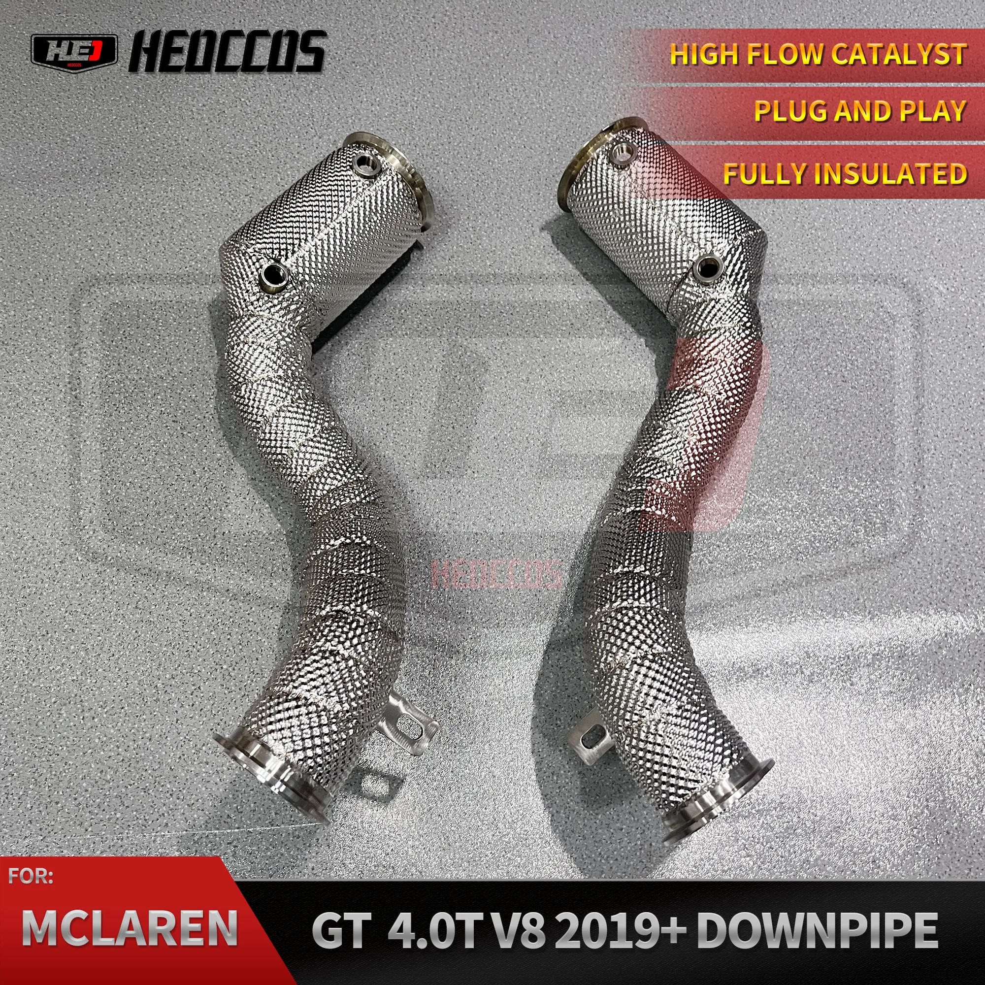 HEO For McLaren GT downpipe 4.0T V8 2019+ stainless steel 304 insulated high flow sports exhaust pipe