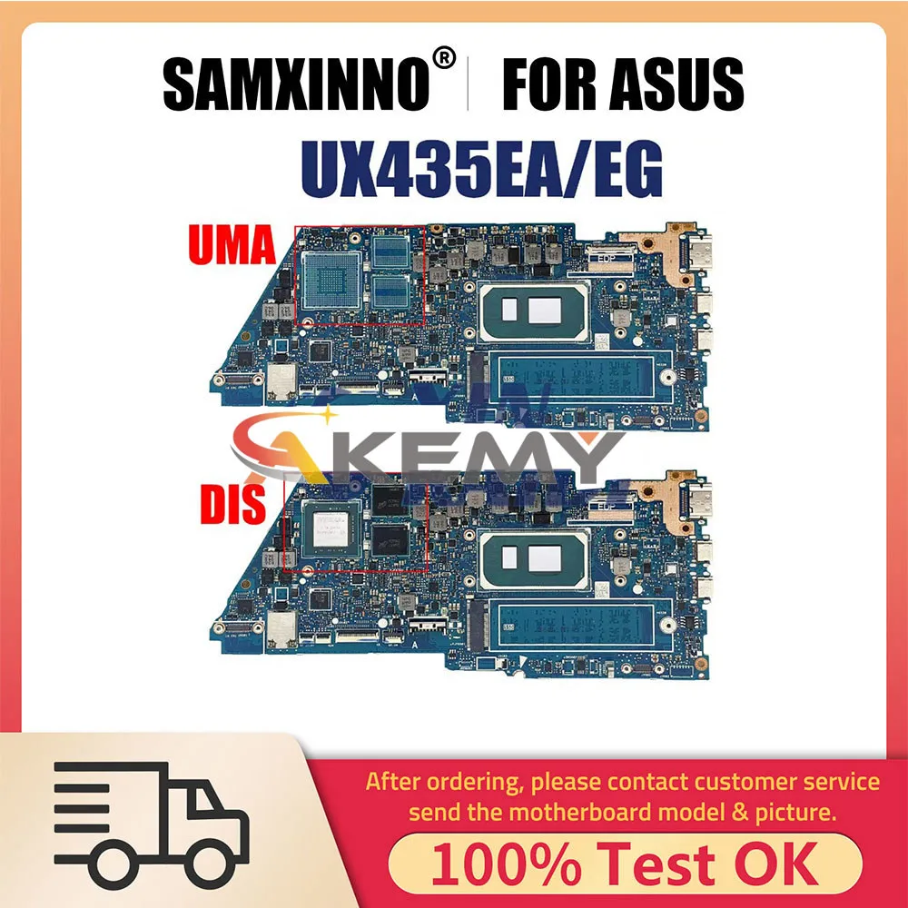 

Notebook Mainboard For ASUS UX435EA UX435EAL UX435EGL UX435EG BX435E RX435E Laptop Motherboard I5 I7 11th Gen 8GB 16GB-RAM