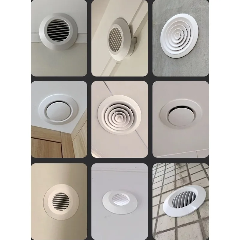 200mm Round Air Vent Exhaust Hood Valve Grille Diffuser Ducting Ventilation Cover Air Circulation Rotary ABS Adjustable view 5