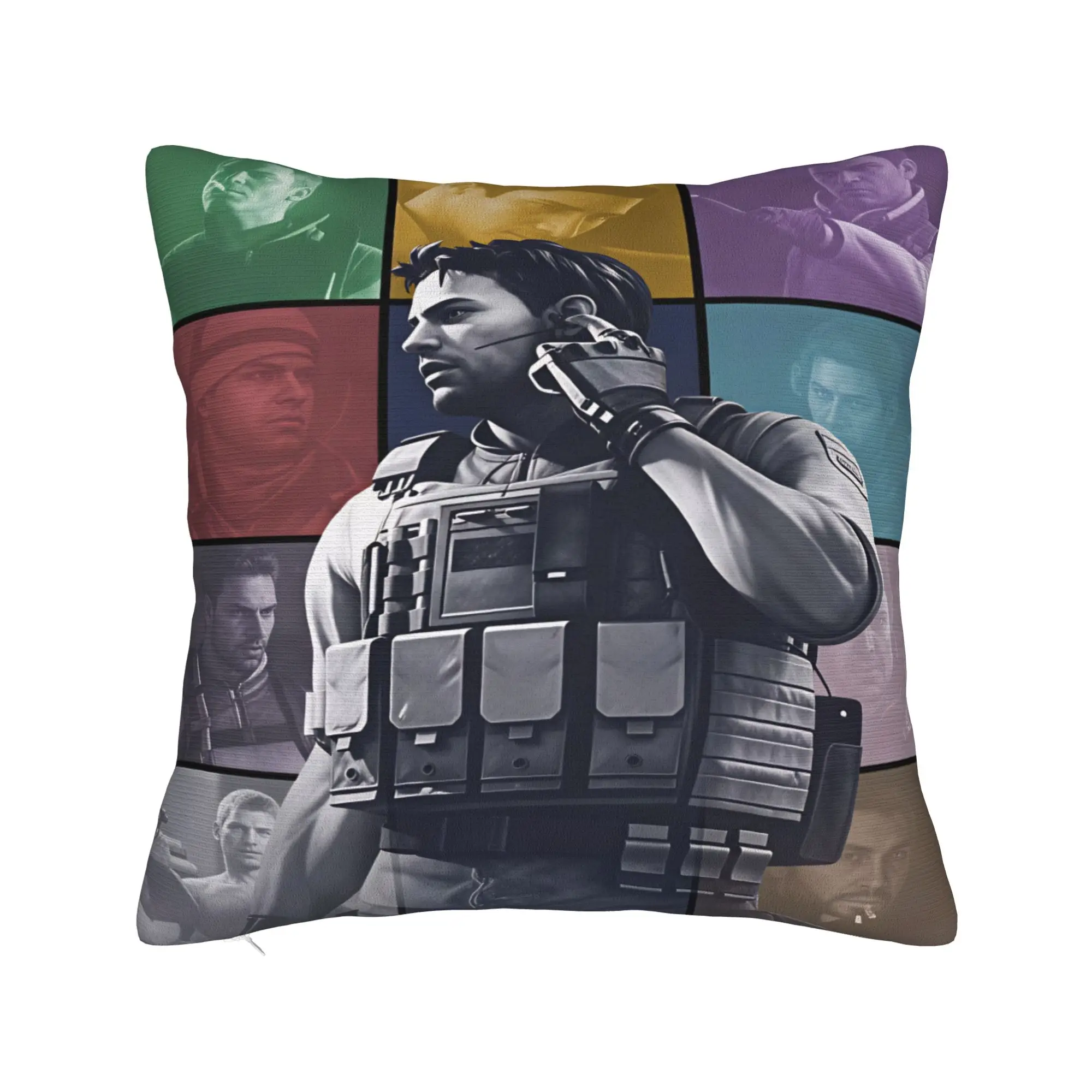 Chris Redfield Resident Evil Pillowcases  Novelty Pillow Case For Sofa Couch Bed Living Room Comfy Pillow Cover
