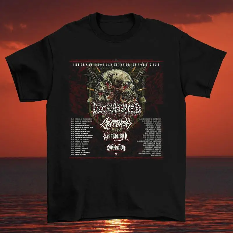 Camiseta decapitada de Warbringer Band Infernal Bloodshed Over Europe S 5Xl Tt1168