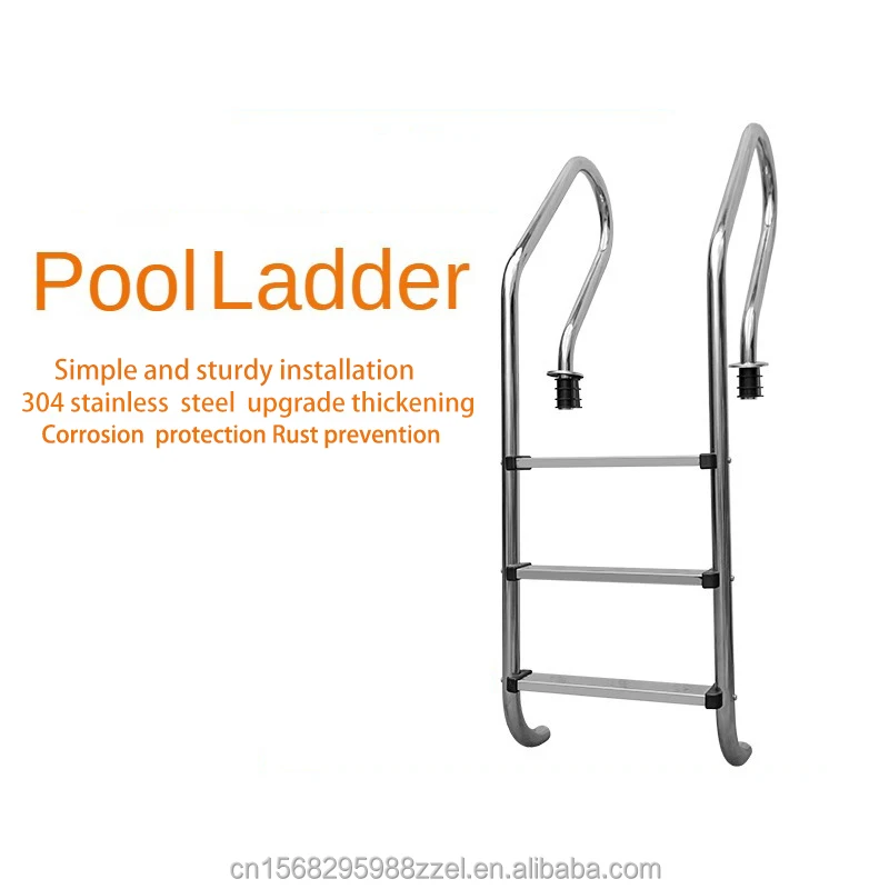 Durable Stainless Steel Swimming Pool Ladder 3 Steps Pool Escalator for Commercial & Residential Use