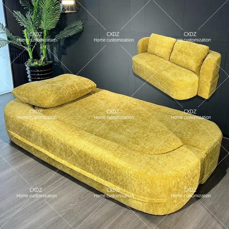 Folding Compression Sofa Bed Small Fabric Couch for Studio Apartment Simple Design Removable Washable Cover Space Saving
