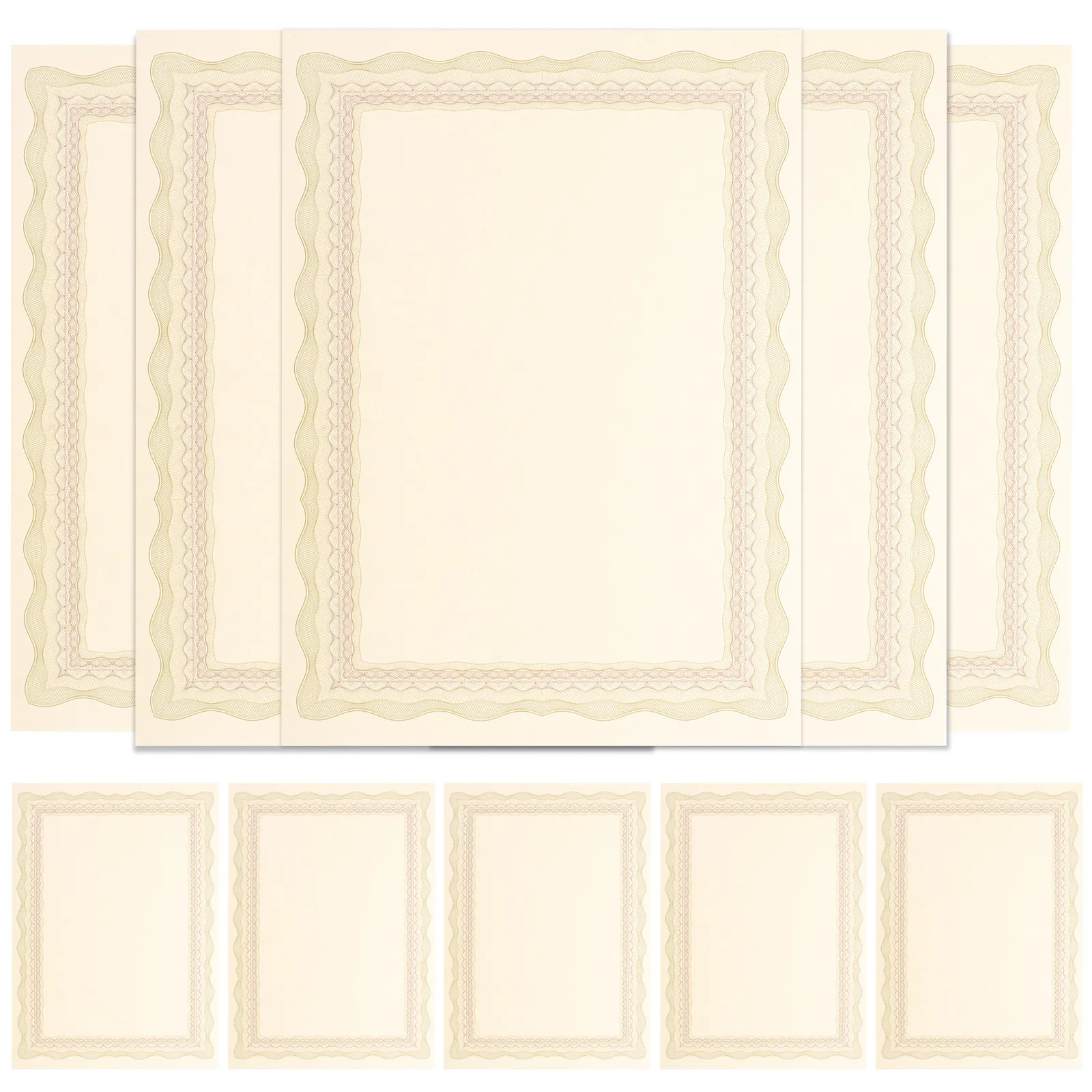 10Pcs Blank Certificate Paper Writable Printable A4 Certificate Sheets for Diploma Graduation Award Template Use