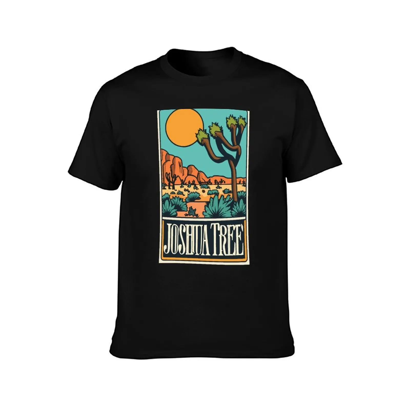 A Vintage Travel Art of the Joshua Tree National Park - California - US T-Shirt, Summer Casual Cotton Tee, Vintage Graphic Print