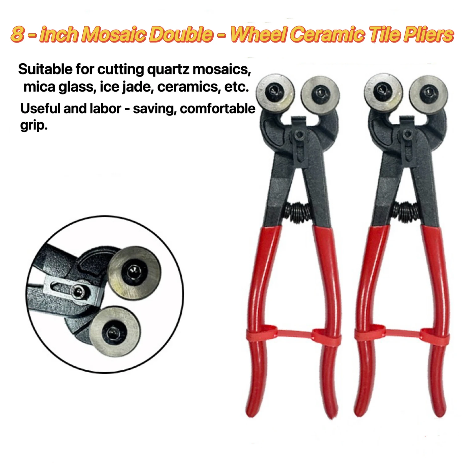 

8 - Inch Mosaic Double - Wheel Tile Pliers, for Quartz Mosaic/Ceramics Cutting
