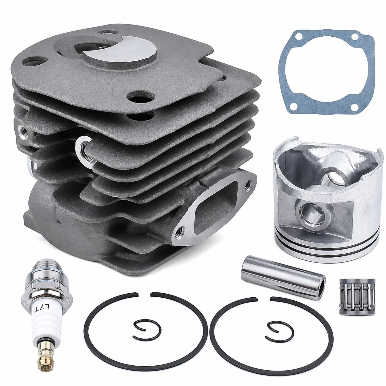 50mm NIKASIL Plated Cylinder Piston Kit w/ Bearing Gasket Spark Plug for Husqvarna 372 362 365 371 Replaces 503939372 Saw Parts