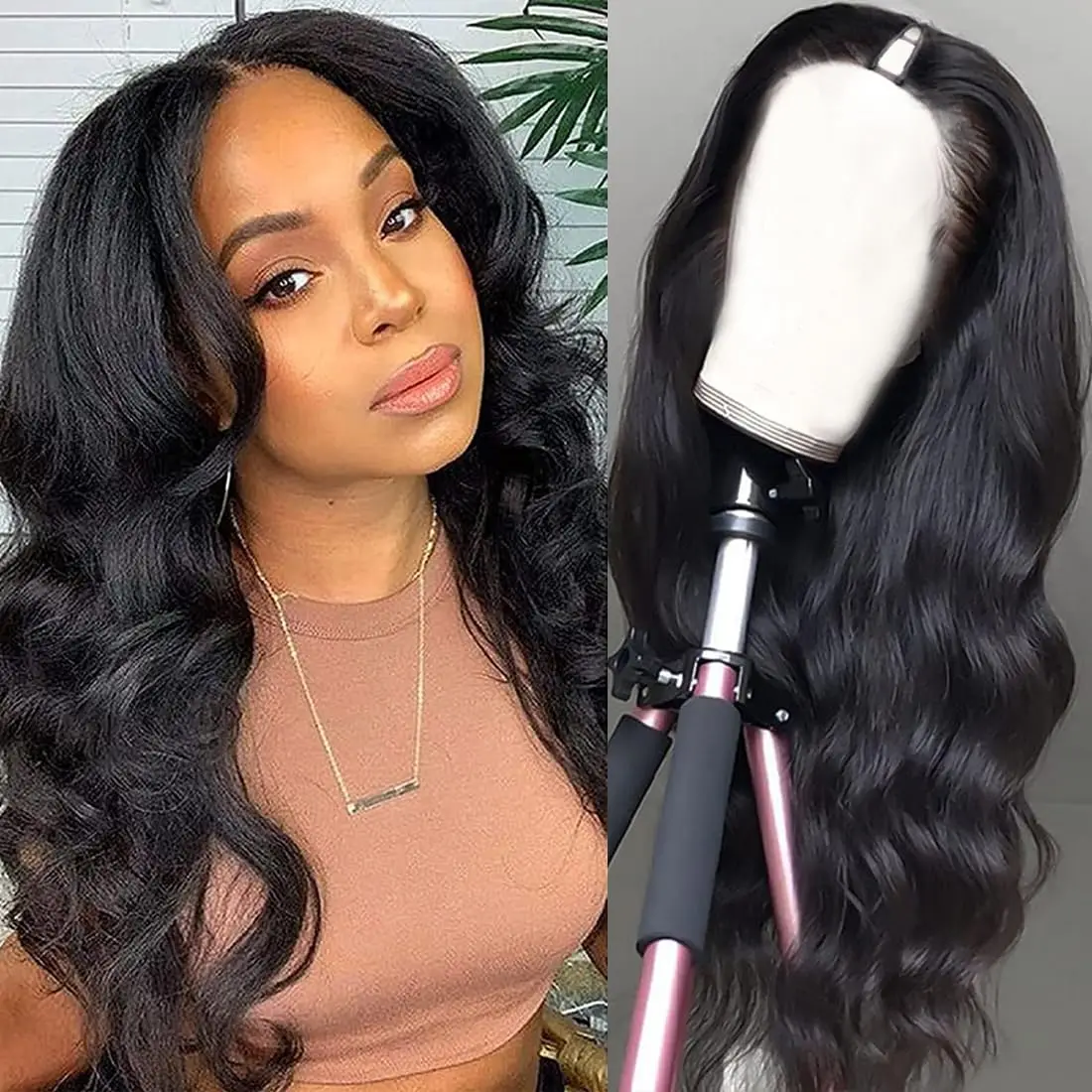 Body Wave V Part Wig Human Hair Cheap Upgrade V Part Wig No Leave Out Glueless V Part Wig Human Hair Wigs Pre Plucked Remy Hair