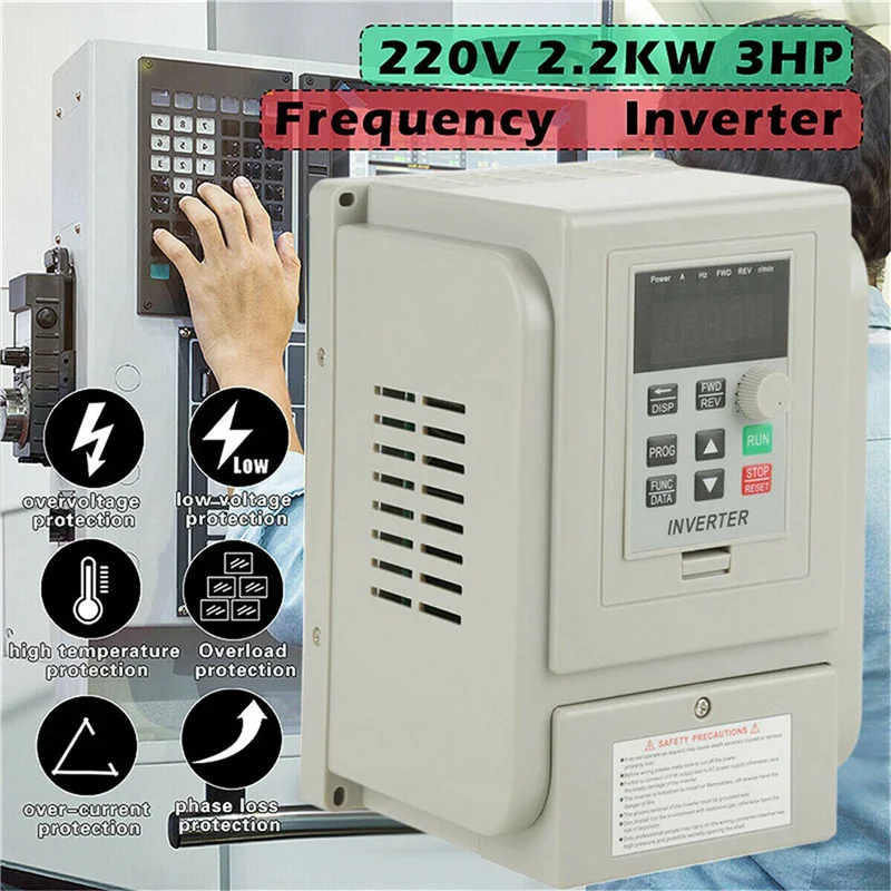 3X 2.2KW 3HP 220V Variable Frequency Drive Inverter CNC VFD VSD Single To 3 Phase