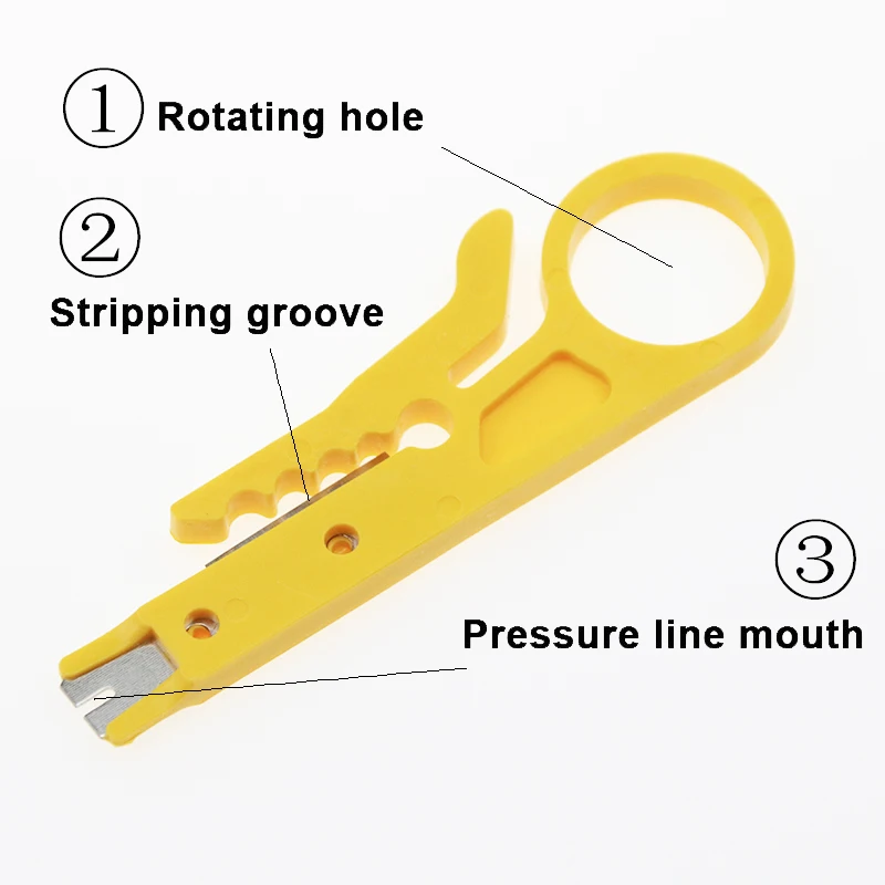 Draagbare 2 Stks/partij Mini Draad Stripper Mes Netwerk Kabel Krimptang Handje Strippen Draad Cutter Multi Gereedschap Handgereedschap