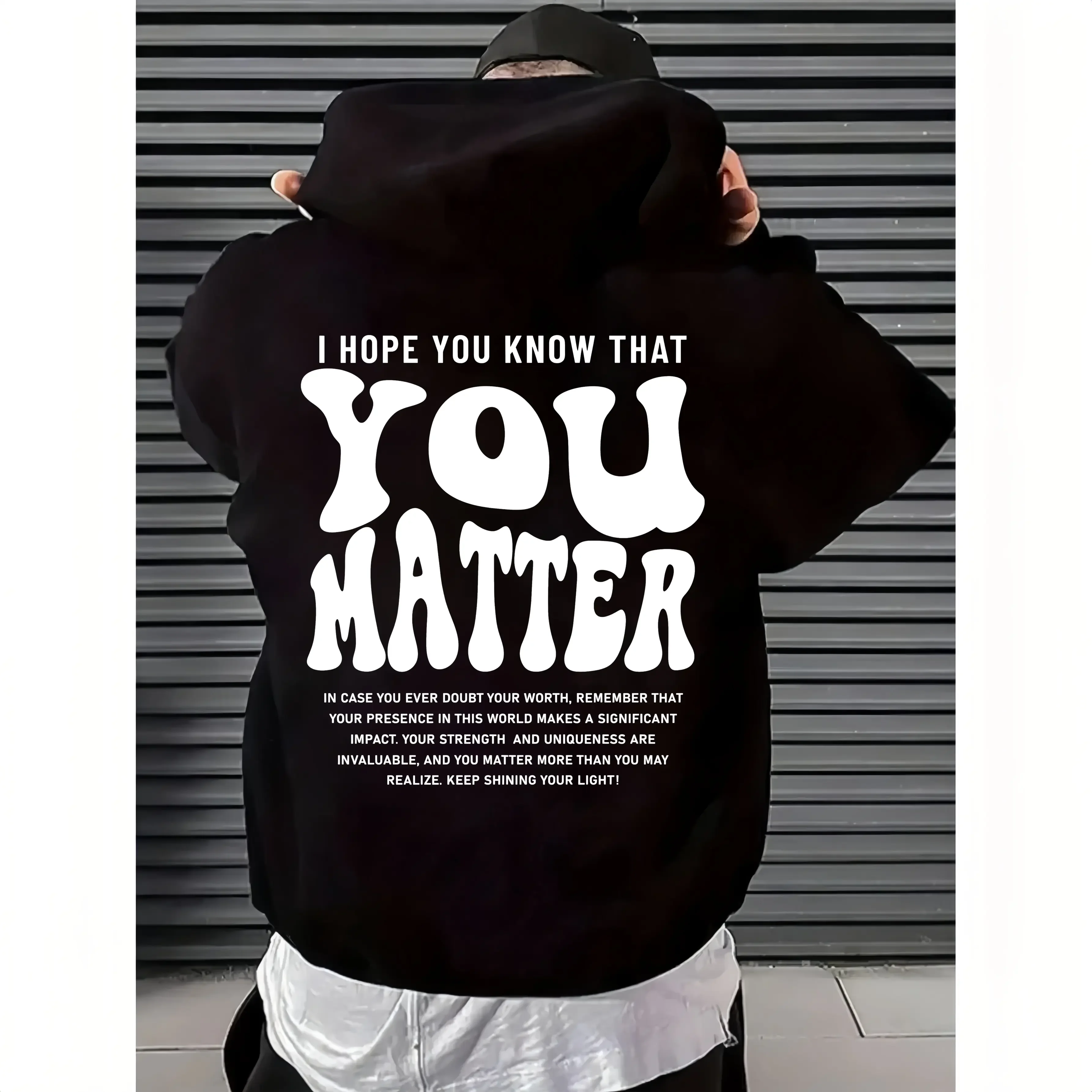 Inspirational Quote Hoodie – 'You Matter' Positive Message Hoodie, Motivational Hoodie for Men & Women, Cozy Pullover Gift for Friends, Mental Health Awareness Outfit