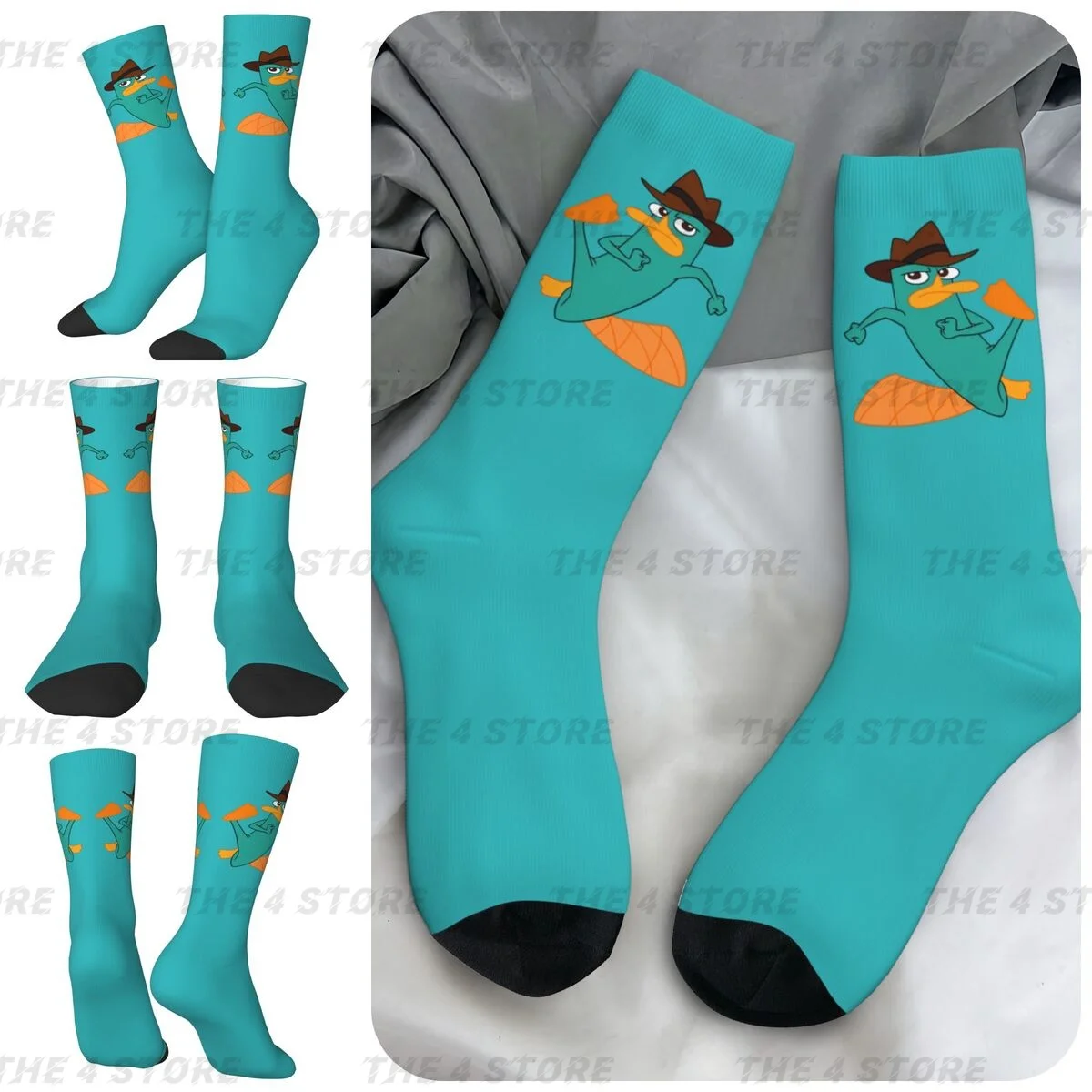 

Perry The Platypus High elasticity polyester fiber cosy Unisex Outdoor Happy 3D color printing Socks